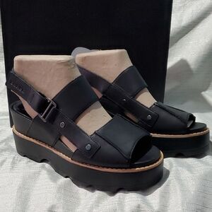 Sorel Joanie IV Sandal Wedge Black, Black